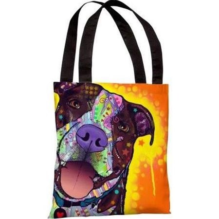 ONE BELLA CASA One Bella Casa 71841TT18P 18 in. Daisy Pit Polyester Tote Bag by Dean Russo 71841TT18P